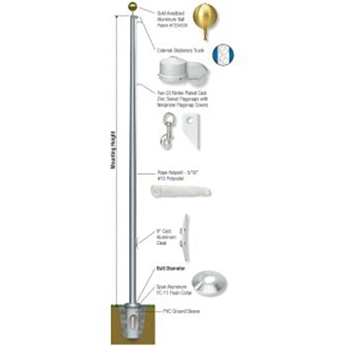 Fine-Line Aluminum Outdoor Flagpoles