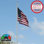 US flag on pole in low winds