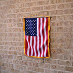 American flag hanging on wall