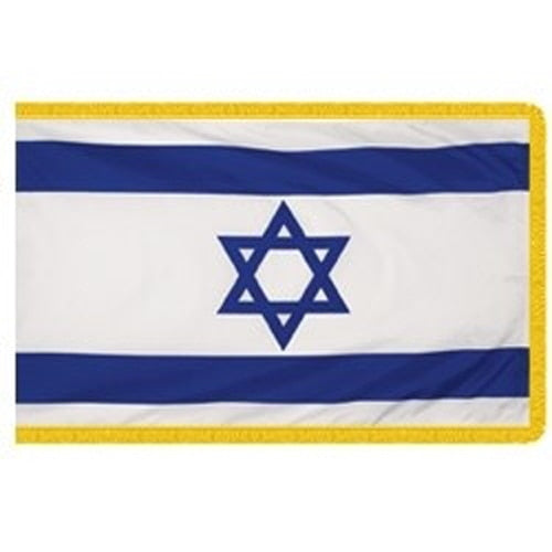 Israel flag with yellow trim