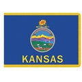 Kansas state flag design blue backg