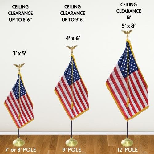 indoor American flag and pole kit