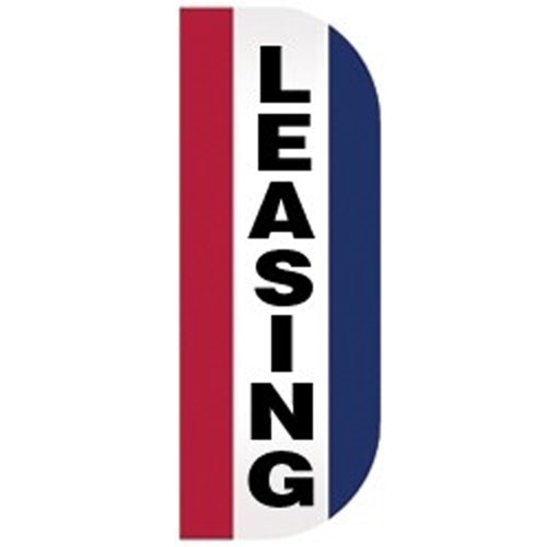 leasing sign with red blue stripe
