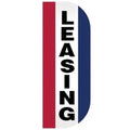 leasing sign with red blue stripe