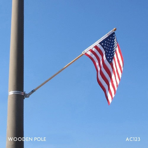 American flag on wooden pole