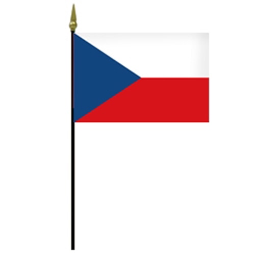 Czech Republic flag on pole