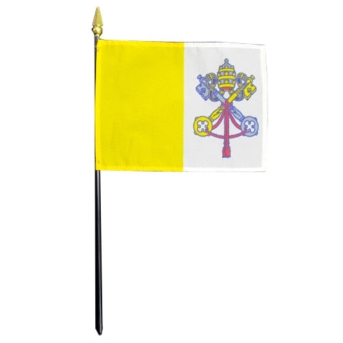 Vatican City flag on a pole