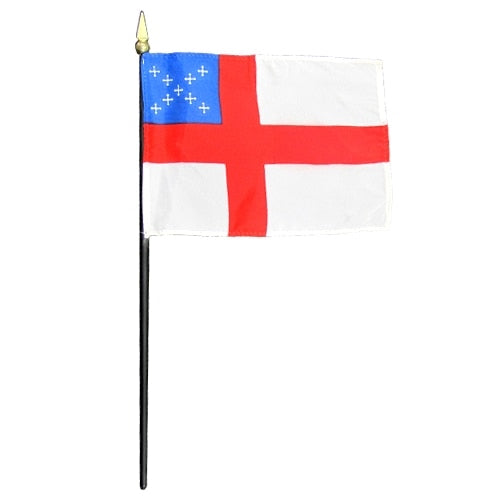 flag with red cross and blue field