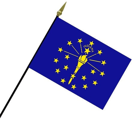 Indiana state flag on pole