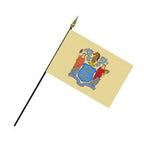 New Jersey state flag on a pole
