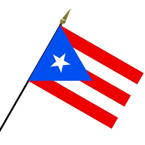 Puerto Rican flag with blue triangl