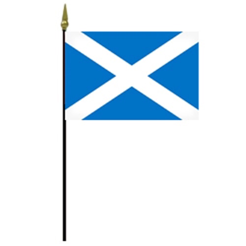 Scottish flag on flagpole