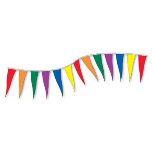 colorful pennant banners waving