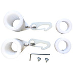 white hardware set with hooks