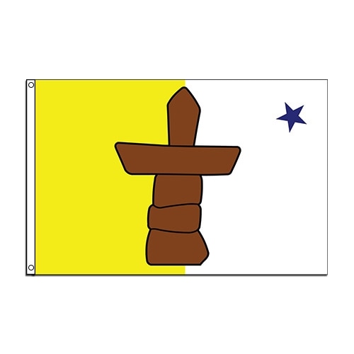 flag with inukshuk and star