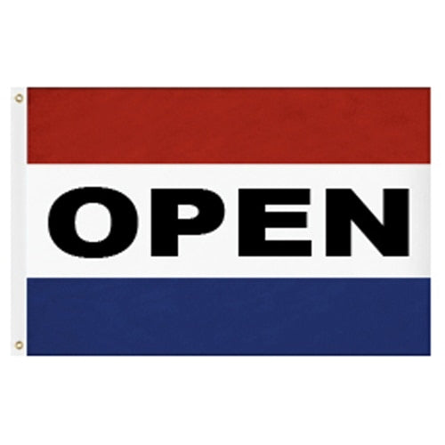 open sign flag red white blue