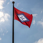 Arkansas Flag display on a flagpole