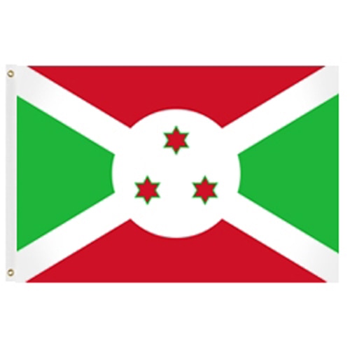 Burundi flag with stars and colors