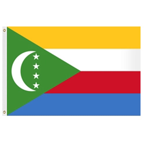 Comoros flag with green crescent st