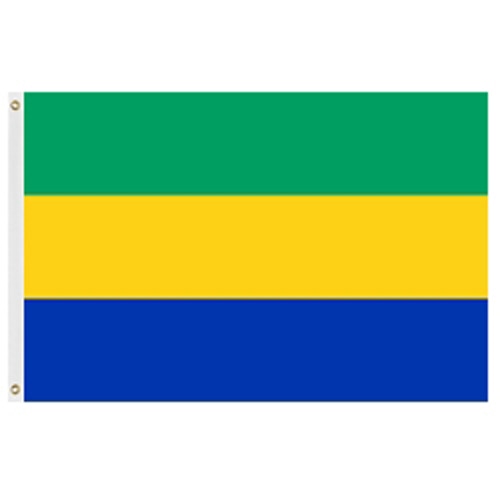 Gabon flag horizontal stripes desig