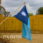 MN Poly flag with white star design