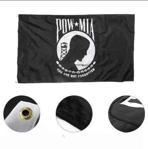 POW MIA flag with grommets and deta