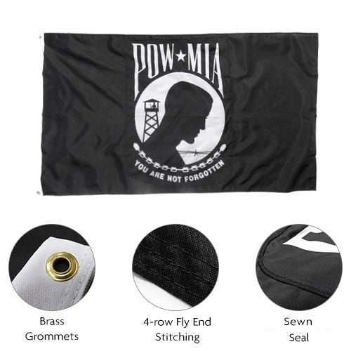 POW MIA Black Polyester Flag