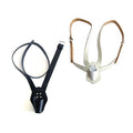 leather harnesses in black white