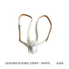 leather double strap white aj104