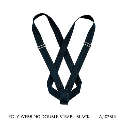 black poly webbing double strap