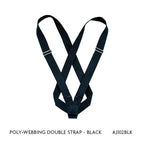black poly webbing double strap