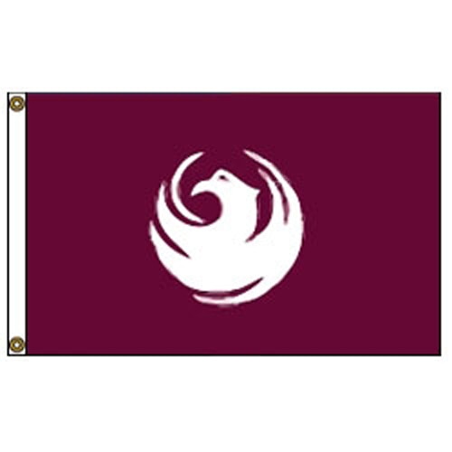 phoenix symbol on maroon flag