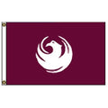 phoenix symbol on maroon flag