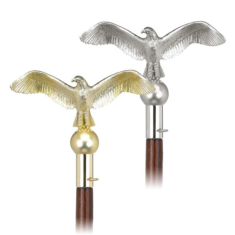 eagle top walking cane in silver go