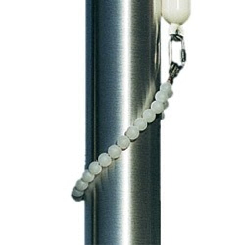 beaded lanyard on metal pole