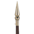 golden spear tip on wooden handle