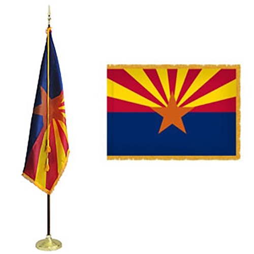Arizona state flag and pole