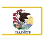 Illinois state flag with eagle embl
