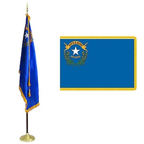 Nevada state flag and flagpole