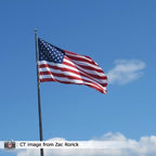 American Flag on Sentry Flagpoles