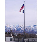Sentry flagpole displaying two flag