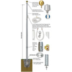Parts included in Sentry flagpoles