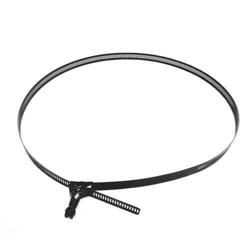 black plastic hose clamp circular