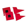 red flags with black squares
