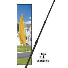 Black telescoping flag poles
