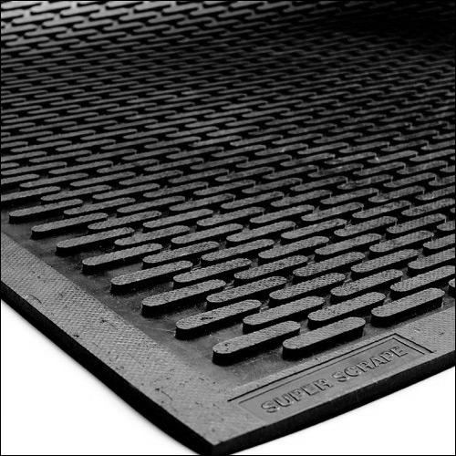 black rubber mat with patterned tex