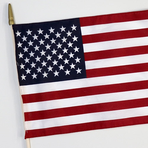 United States stick flag closeup