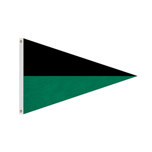 black and green triangle flag