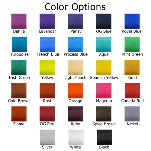 Color options fabric swatches grid