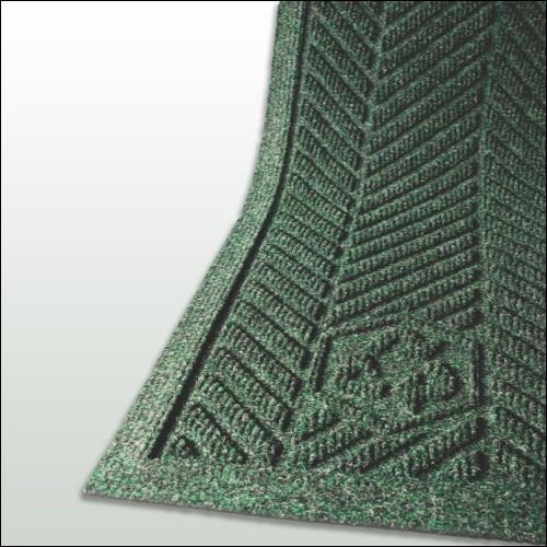 green rug with chevron pattern